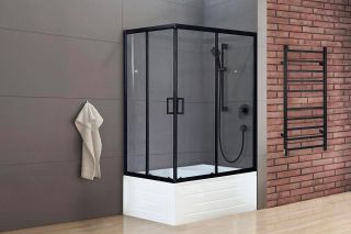Душевой уголок Royal Bath BP 120x80см правый чёрный RB8120BP-T-BL-R