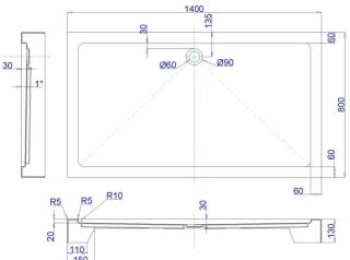 Душевой поддон Royal Bath 140x80см белый RB8140HP Душевой поддон Royal Bath 140x80см белый RB8140HP