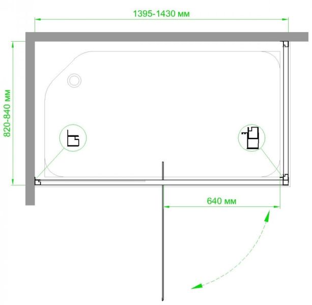 Душевой уголок Royal Bath HV 140x80см хром RB8140HV-C-CH