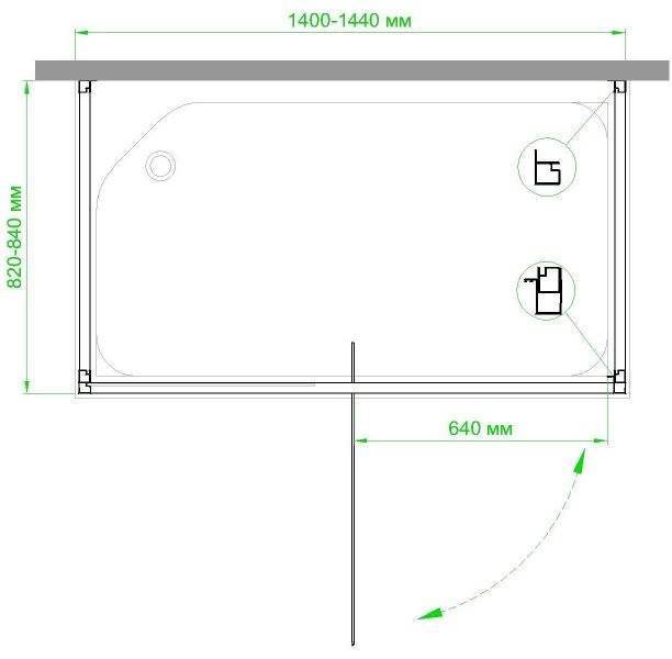 Душевой уголок Royal Bath HV 140x80см хром RB8140HV-C-CH-P