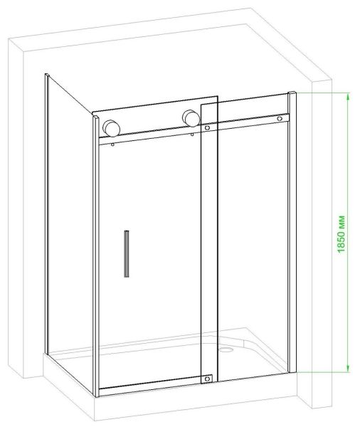 Душевой уголок Royal Bath 120x80см правый хром RB8012B-R