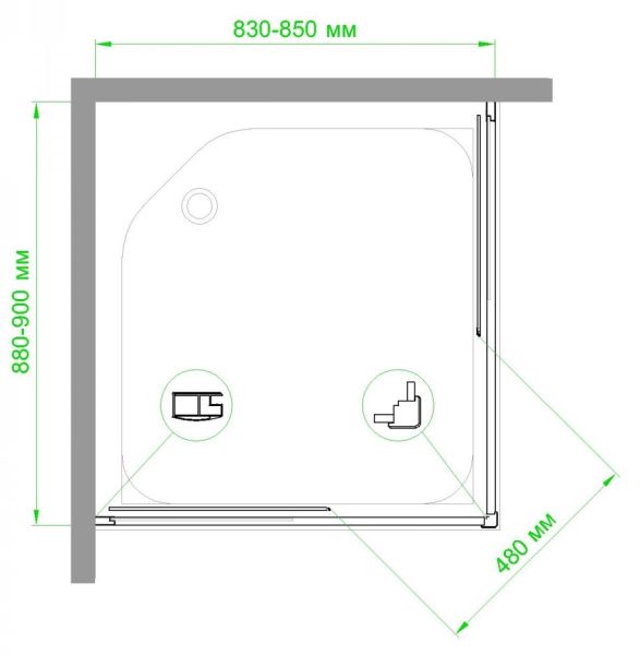 Душевой уголок Royal Bath HPD 85x90см белый RB9085HPD-T