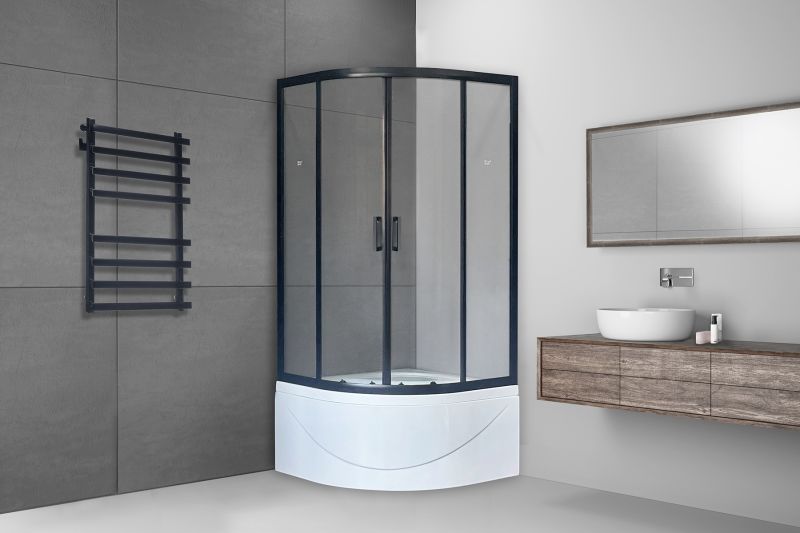 Душевой уголок Royal Bath BK 90x90см чёрный RB90BK-T-BL