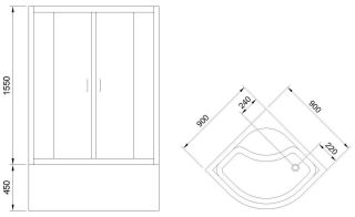 Душевой уголок Royal Bath BK 90x90см белый RB90BK-T