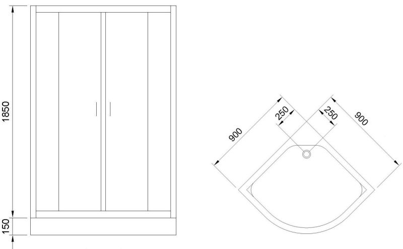 Душевой уголок Royal Bath BK 90x90см хром RB90HK-C-CH