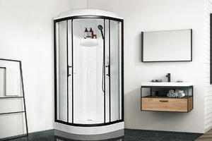 Душевая кабина Royal Bath RB90HK1-M-BL Practic 90x90см чёрный профиль/матовое стекло