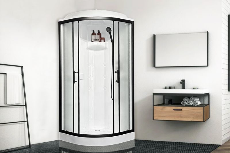 Душевая кабина Royal Bath RB90HK1-M-BL Practic 90x90см чёрный профиль/матовое стекло