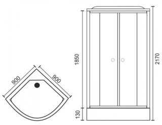 Душевая кабина Royal Bath HK стекло белое/матовое 90x90см RB90HK6-WC