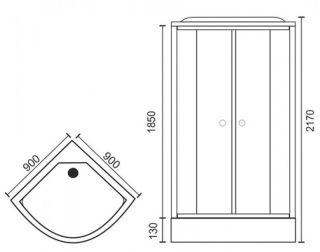 Душевая кабина Royal Bath HK стекло белое/прозрачное 90x90см RB90HK7-WT