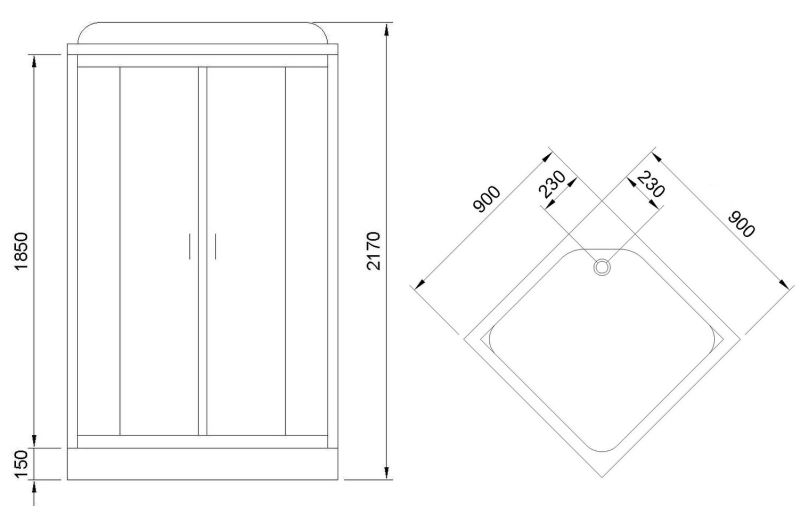 Душевая кабина Royal Bath HP стекло белое/матовое 90x90см RB90HP6-WC-CH