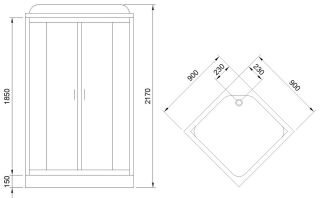 Душевая кабина Royal Bath HP стекло белое/матовое 90x90см RB90HP6-WC