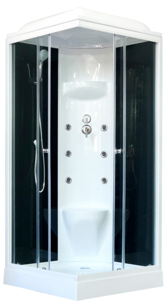 Душевая кабина Royal Bath HP стекло чёрное/прозрачное 90x90см RB90HP7-BT