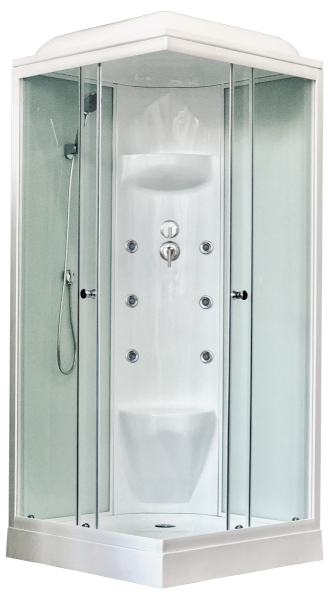 Душевая кабина Royal Bath HP стекло белое/прозрачное 90x90см RB90HP7-WT