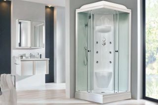Душевая кабина Royal Bath HP стекло белое/прозрачное 90x90см RB90HP7-WT