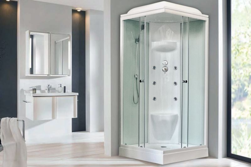 Душевая кабина Royal Bath HP стекло белое/прозрачное 90x90см RB90HP7-WT