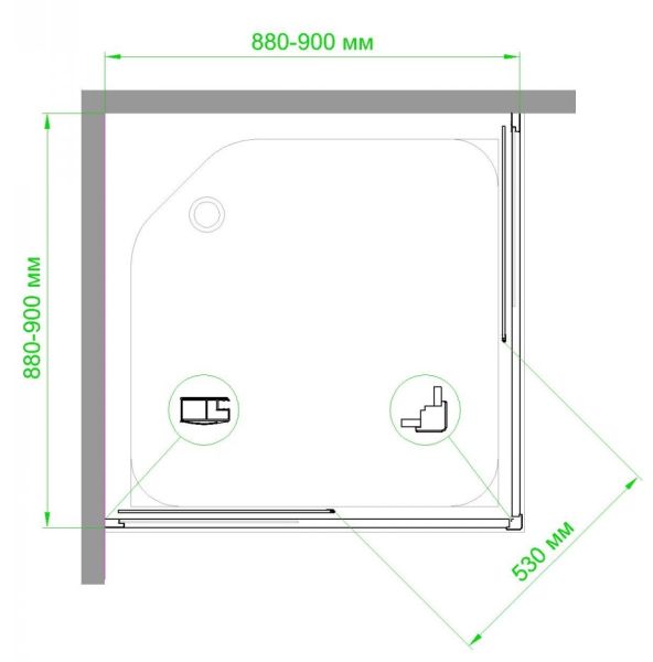 Душевой уголок Royal Bath HPD 90x90см чёрный RB90HPD-T-BL