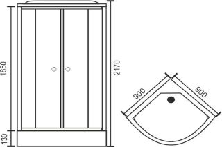 Душевая кабина Royal Bath HK стекло прозрачное 90x90см RB90HK1-T