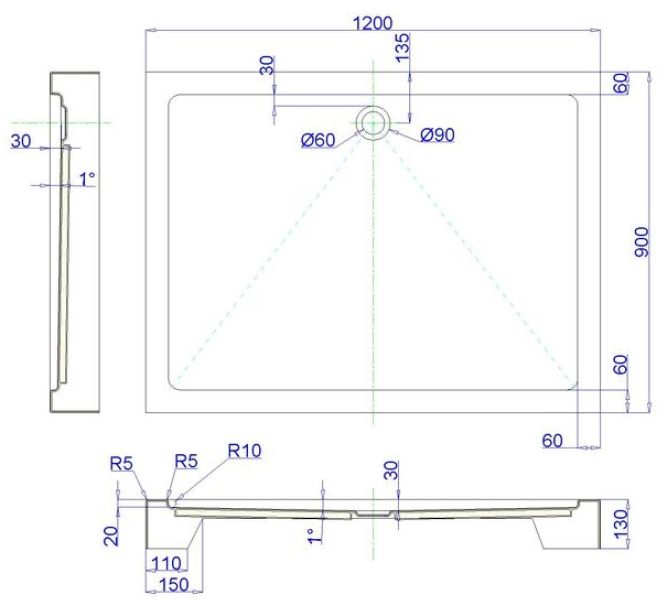 Душевой поддон Royal Bath 120x90см белый RB9120HP Душевой поддон Royal Bath 120x90см белый RB9120HP