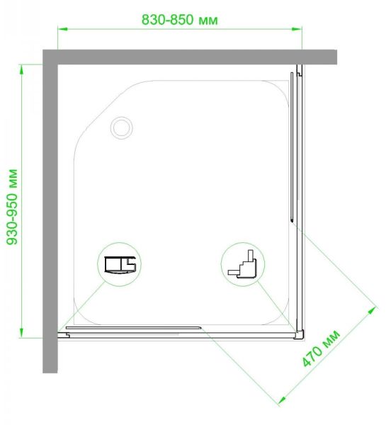 Душевой уголок Royal Bath HPD 85x95см белый RB9585HPD-C