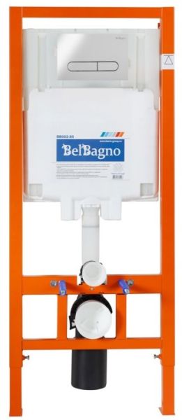 Комплект 4 в 1 BelBagno BB066CHR/BB870SC/BB002-80/BB005-PR-CHROME унитаз подвесной ONDA BB066CHR с сиденьем BB870SC система инсталляции для унитазов BB002-80 с кнопкой смыва BB005-PR-CH