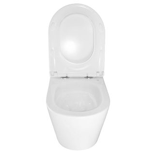 Унитаз подвесной Azario Lander AZ-2802E безободковый торнадо белый