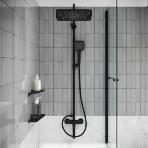 Душевая система с тропическим душем IDDIS Parker PARBL3Fi06 чёрный матовый
