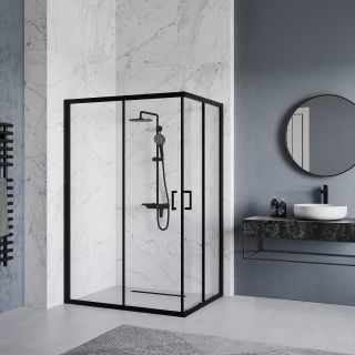 Душевой уголок RGW PA-246B 030824679-14 70x90 см профиль чёрный стекло прозрачное