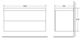 База под раковину BelBagno подвесная с двумя выкатными ящиками с механизмами PUSH (BLUM), Marmo Rosa, 1000x450x500, REGINA-1000-2C-SO-MR-BLUM Розовый мрамор