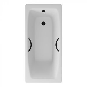 Ванна чугунная Delice Repos DLR220508RB 170х70 с черными матовыми ручками