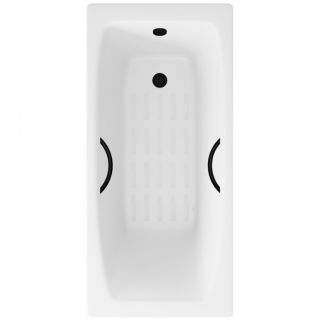 Ванна чугунная Delice Repos DLR220507RB-AS 150х70 с черными матовыми ручками Ванна чугунная Delice Repos DLR220507RB-AS 150х70 с черными матовыми ручками