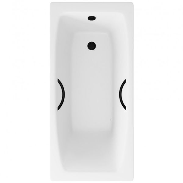 Ванна чугунная Delice Repos  DLR220507RB 150х70 с черными матовыми ручками Ванна чугунная Delice Repos  DLR220507RB 150х70 с черными матовыми ручками