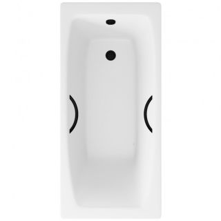 Ванна чугунная Delice Repos DLR220508RB 170х70 с черными матовыми ручками Ванна чугунная Delice Repos DLR220508RB 170х70 с черными матовыми ручками