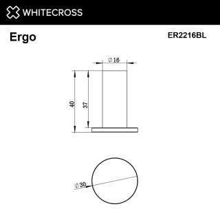 Крючок WHITECROSS Ergo ER2216BL чёрный матовый