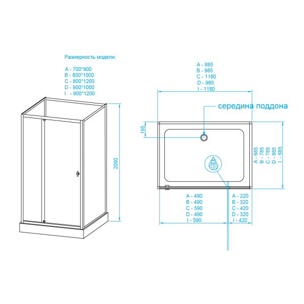 Душевая кабина RGW AN-207 411320777-95 70x70см белый