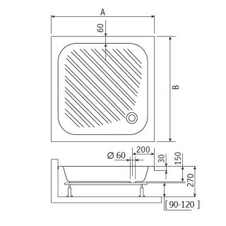 Душевой поддон RGW B/CL-S 16180188-51 80x80см белый Душевой поддон RGW B/CL-S 16180188-51 80x80см белый