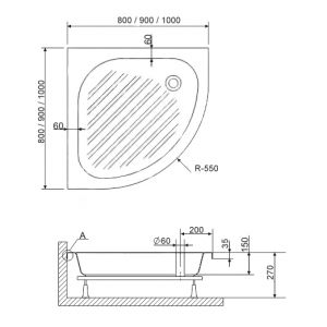 Душевой поддон RGW BP/CL-S 16180488-51 80x80см белый