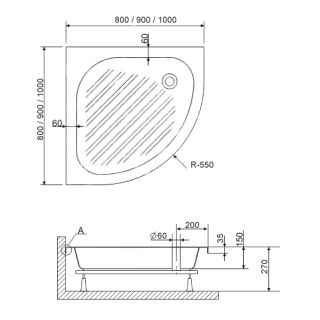 Душевой поддон RGW BP/CL-S 16180499-51 90x90см белый Душевой поддон RGW BP/CL-S 16180499-51 90x90см белый