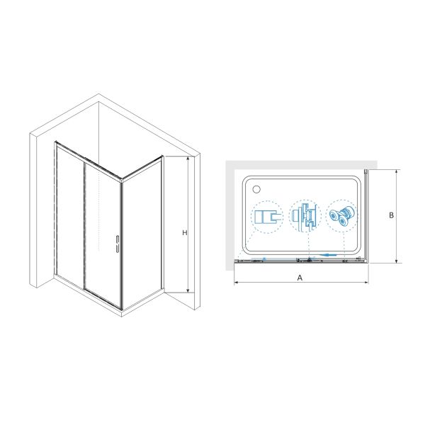 Душевой уголок RGW LE-41-1B (LE-12B + Z-060-2B) 341241158-014 150x80см чёрный