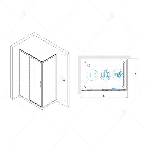 Душевой уголок RGW LE-41B (LE-12B + Z-050-2B) 34124184-014 140x80см чёрный