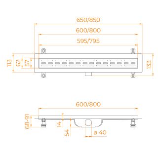 Душевой лоток RGW Drain Leo-10 60211080-01 80см хром Душевой лоток RGW Drain Leo-10 60211080-01 80см хром