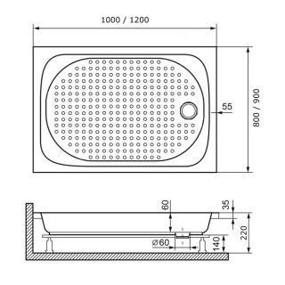 Душевой поддон RGW LUX/TN 16180282-21 80x120см белый Душевой поддон RGW LUX/TN 16180282-21 80x120см белый