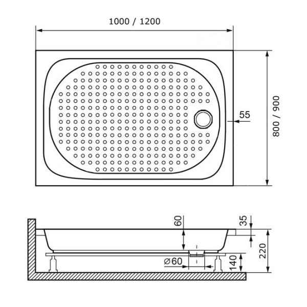 Душевой поддон RGW LUX/TN 16180282-21 80x120см белый Душевой поддон RGW LUX/TN 16180282-21 80x120см белый