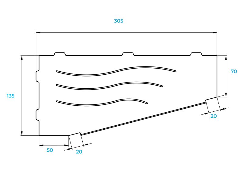 Полка для ванной RGW MT-11B 49279911-04R 30см чёрный
