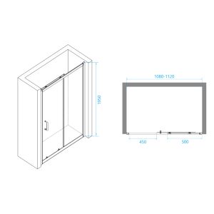 Душевая дверь RGW Passage PA-14B 110x195см чёрный 41081411-14