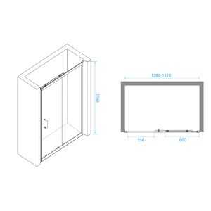 Душевая дверь RGW Passage PA-14B 130x195см чёрный 41081413-14