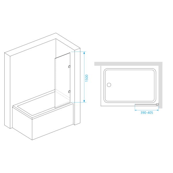 Шторка на ванну RGW SC-056-2 3511056240-11 40см хром