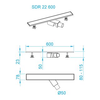 Душевой лоток RGW SDR-22 47212260-01 60см под плитку хром Душевой лоток RGW SDR-22 47212260-01 60см под плитку хром