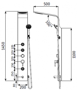 Душевая панель RGW SP-05B 21140105-14 чёрный