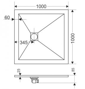 Душевой поддон RGW ST-G 16152100-02 100x100см графит