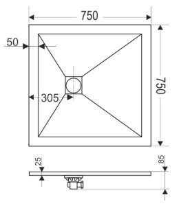 Душевой поддон RGW ST-W 16152075-01 75x75см белый
